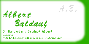 albert baldauf business card